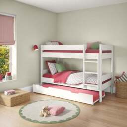 Compact Wooden Bunk Bed With Open Trundle - thumbnail 3