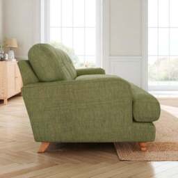 Martha Slub Faux Linen 4 Seater Sofa - thumbnail 2