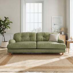Martha Slub Faux Linen 4 Seater Sofa - thumbnail 1