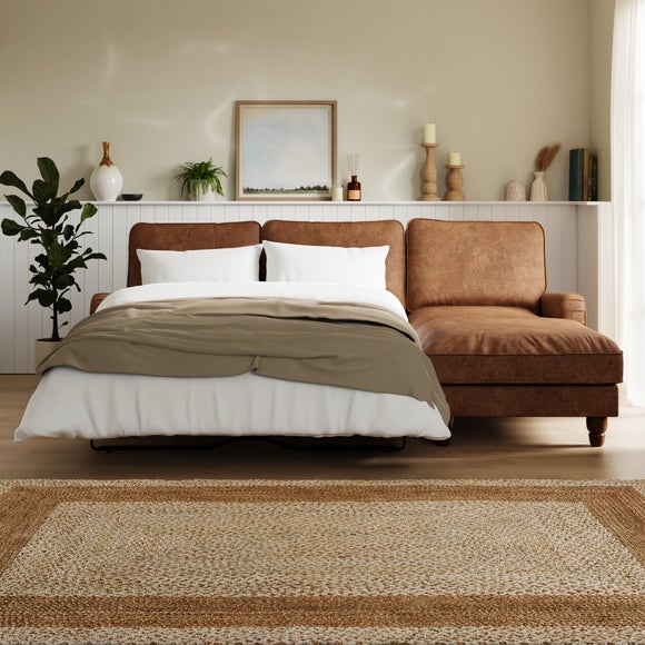 Beatrice Relaxed Faux Leather Corner Storage Sofa Bed - image 1