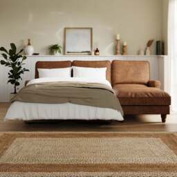 Beatrice Relaxed Faux Leather Corner Storage Sofa Bed