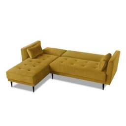 Selma Velvet Corner Double Sofa Bed - thumbnail 6