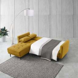 Selma Velvet Corner Double Sofa Bed - thumbnail 3