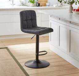 Jasmine Adjustable Height Swivel Bar Stool, Faux Leather - thumbnail 2