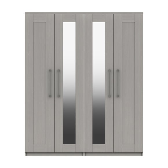 Ethan 4 Door Wardrobe, Mirrored - image 1