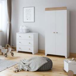 Little Acorns Classic Oak Effect 3 Drawer Chest and Wardrobe Nursery Set - thumbnail 6