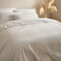 Seersucker Woven 100% Cotton Duvet Cover & Pillowcase Set - thumbnail 5
