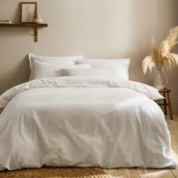 Seersucker Woven 100% Cotton Duvet Cover & Pillowcase Set - thumbnail 1