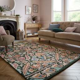 Annalise Mid Century Floral Wool Rug - thumbnail 1