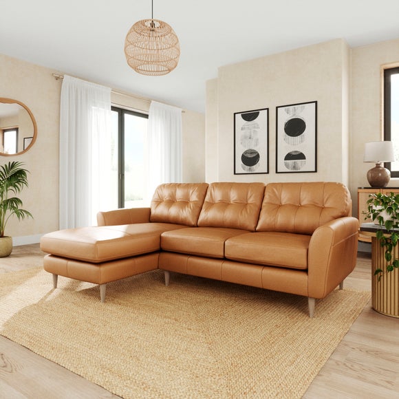 Sven Vintage Leather Large Corner Chaise Sofa - image 1