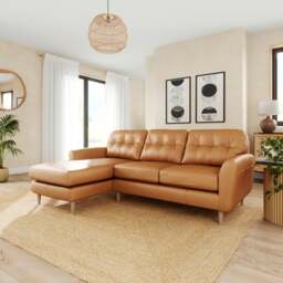 Sven Vintage Leather Large Corner Chaise Sofa - thumbnail 1