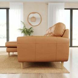 Sven Vintage Leather Large Corner Chaise Sofa - thumbnail 2