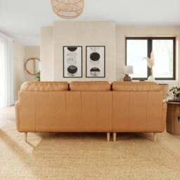 Sven Vintage Leather Large Corner Chaise Sofa - thumbnail 3