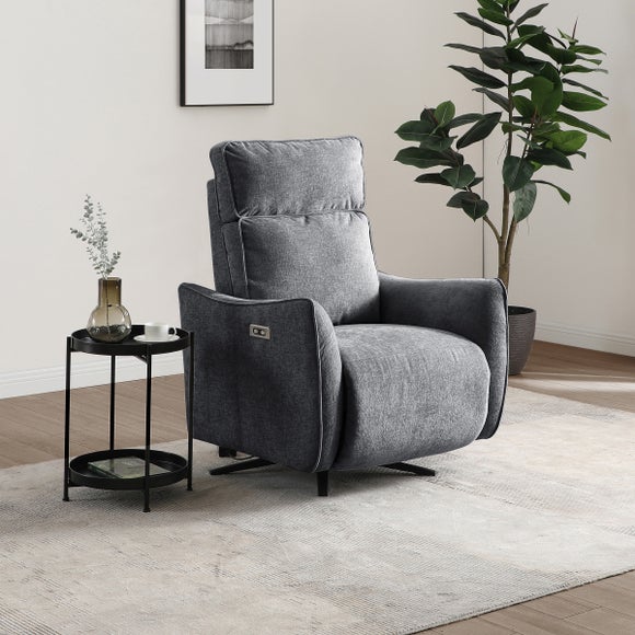 Emil Chenille Recliner Swivel Chair - image 1
