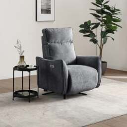 Emil Chenille Recliner Swivel Chair - thumbnail 1