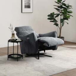 Emil Chenille Recliner Swivel Chair - thumbnail 3