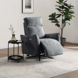 Emil Chenille Recliner Swivel Chair - thumbnail 2