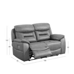 Leroy 2 Seater Electric Recliner Sofa - thumbnail 3