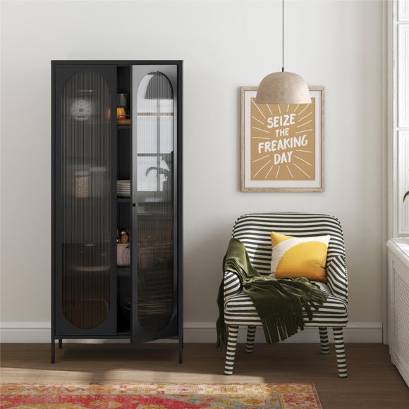 Luna Tall Fluted Sideboard, Glass - image 1