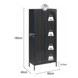 Luna Tall Fluted Sideboard, Glass - thumbnail 6