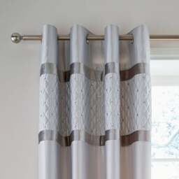 Catherine Lansfield Sequin Cluster Eyelet Curtains - thumbnail 1