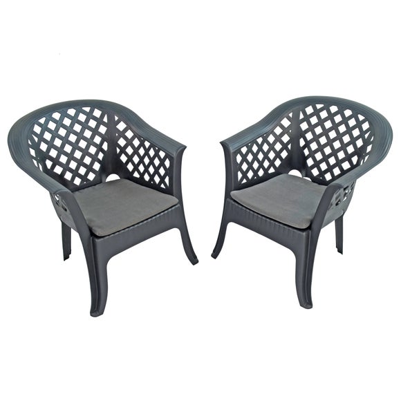 Savona Set of 2 Anthracite Chairs - image 1
