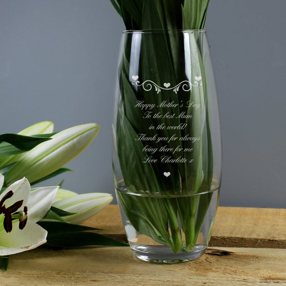 Personalised Hearts & Swirls Bullet Vase - image 1
