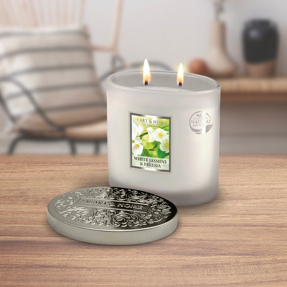 Heart and Home Ellipse White Jasmine & Freesia Multi Wick Candle - image 1