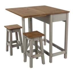 Corona 2 Seater Rectangular Drop Leaf Dining Table with 2 Chairs - thumbnail 2