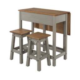 Corona 2 Seater Rectangular Drop Leaf Dining Table with 2 Chairs - thumbnail 5