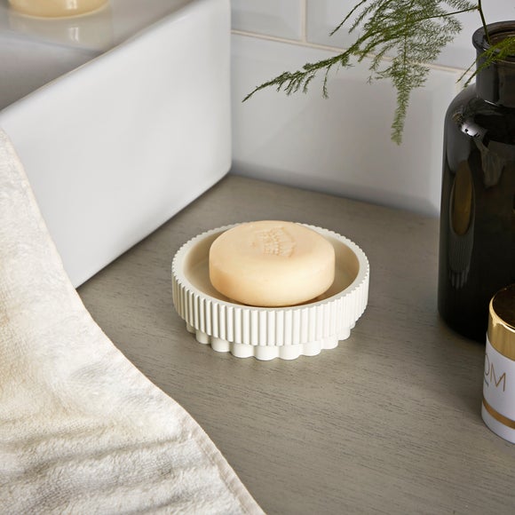 Modern Luxe Ribbed Resin Soap Dish - image 1