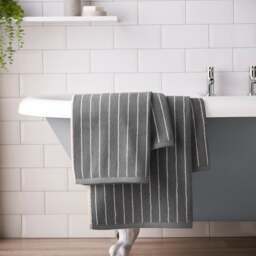 Narrow Stripe Yarn Dye Cotton Towel - thumbnail 1