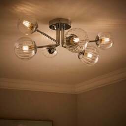 Eli Ribbed 6 Light Semi Flush Ceiling Light - thumbnail 2