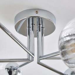 Eli Ribbed 6 Light Semi Flush Ceiling Light - thumbnail 3