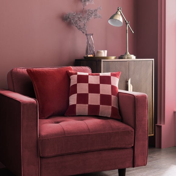 Clara Cubed Patchwork Cotton Velvet Square Cushion - image 1