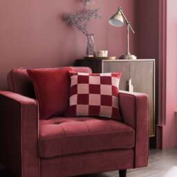 Clara Cubed Patchwork Cotton Velvet Square Cushion