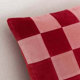 Clara Cubed Patchwork Cotton Velvet Square Cushion - thumbnail 6