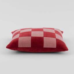 Clara Cubed Patchwork Cotton Velvet Square Cushion - thumbnail 4