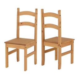 Corona Set of 2 Dining Chairs, Pine