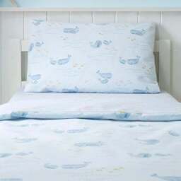 Little Whales 100% Cotton Duvet Cover & Pillowcase Set - thumbnail 3