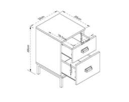 Fulton 2 Drawer Slim Bedside Table - thumbnail 2