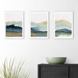 East End Prints Set of 3 Blue Ink Prints - thumbnail 1