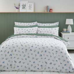Margo Floral 144 Thread Count 100% Cotton Duvet Cover & Pillowcase Set - thumbnail 1