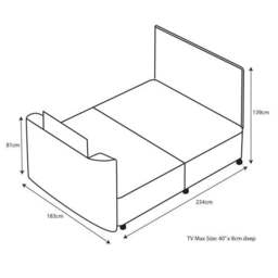 Sweet Dreams Gaia Studded TV Bed - thumbnail 4