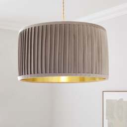 Sawyer Pleated Velvet Drum Lamp Shade - thumbnail 1