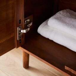 Alani 2 Door Bathroom Cabinet, Acacia Wood - thumbnail 3
