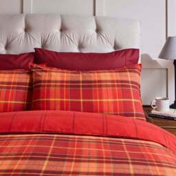 Dorma Yarn Dyed Check 100% Brushed Cotton Duvet Cover & Pillowcase Set - thumbnail 2