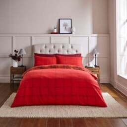 Dorma Yarn Dyed Check 100% Brushed Cotton Duvet Cover & Pillowcase Set - thumbnail 3