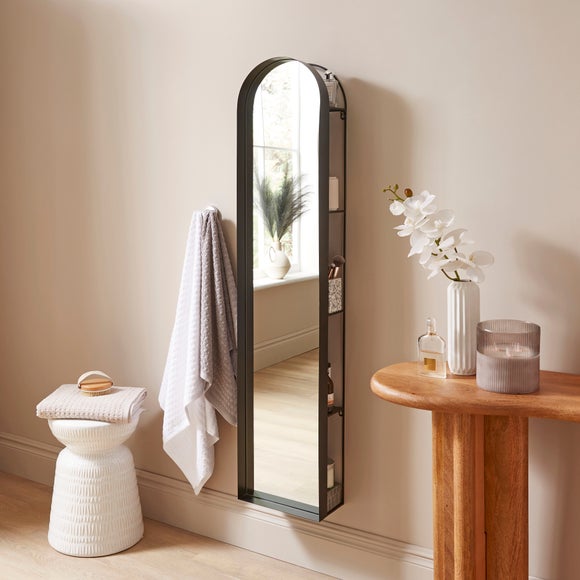 New York Arched Full Length Wall Mirror with Shelves - image 1