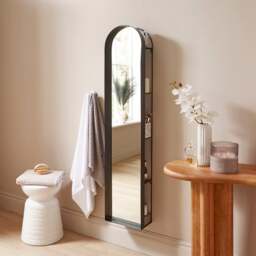 New York Arched Full Length Wall Mirror with Shelves - thumbnail 1
